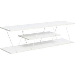 Pakoworld Έπιπλο Τηλεόρασης Ξύλινο Λευκό Μ120xΠ30xΥ33cm Tars 225-000031