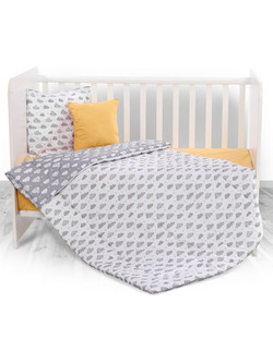 Lorelli Clouds Σετ Κούνιας Grey 4τμχ 20800024901