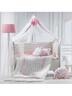 Abo Elephant Σετ Κούνιας 70x140cm Pink 9τμχ