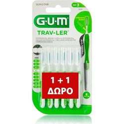 Gum 1414 Trav-ler Μεσοδόντια Βουρτσάκια 1.1mm Πράσινα 2x6τμχ