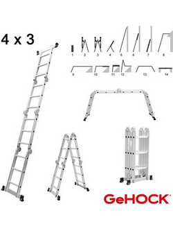 GeHOCK Πολυμορφική Σκάλα Αλουμινίου 4 x 3