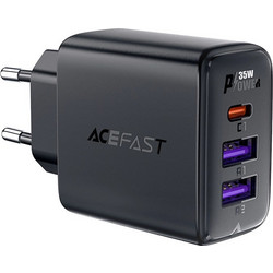 Acefast A57 Φορτιστής Χωρίς Καλώδιο με 2 Θύρες USB-A & Θύρα USB-C 35W Power Delivery Black