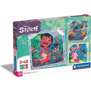 Παιδικό Puzzle Clementoni Super Color Disney Lilo & Stitch 3x48 Κομμάτια