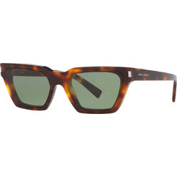 Saint Laurent SL633 003 Γυαλιά Ηλίου Τετράγωνα Κοκάλινα Ταρταρούγα με Πράσινο Polarized Φακό