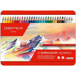 Caran d'Ache Supracolor Aquarelle Κασετίνα Ξυλομπογιές Ακουαρέλας Σετ 30τμχ
