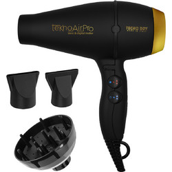 Tecno Dry Tekno Air Pro Επαγγελματικό Πιστολάκι Μαλλιών Ionic με Φυσούνα 2650W Black
