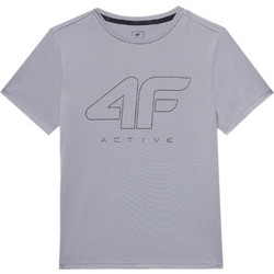 4F Παιδικό T-Shirt Κοντομάνικο Γκρι JWSS-24TFTSM691-27S