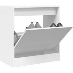 vidaXL Παπουτσοθήκη Ξύλινη Λευκή Μ60xΠ34xΥ63.5cm 839938