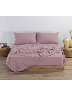 Nef-Nef Σεντόνι Μονό Βαμβακερό με Λάστιχο 100x200+30 Basic Amethyst