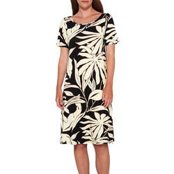 Vamp Midi Καλοκαιρινό Καθημερινό Φόρεμα Floral Μαύρο 20493-100