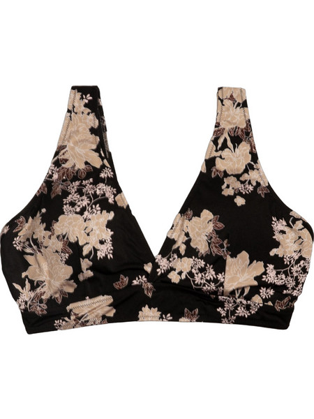 Rock Club Bikini Top Τριγωνάκι Floral Μαύρο Μπεζ BP-1645