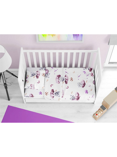 Dimcol Kitten 561 Βρεφικό Σεντόνι Κούνιας Βαμβακερό με Λάστιχο 70x140+15 Mauve