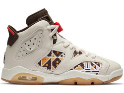 Jordan Air Retro 6 Quai 54 Παιδικά Αθλητικά Παπούτσια για Μπάσκετ Μπεζ CZ6506-100
