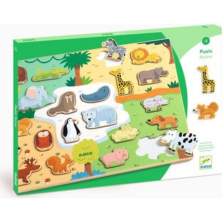 Παιδικό Puzzle Djeco Ξύλινα Σφηνώματα Με Ζωάκια 22 Κομμάτια