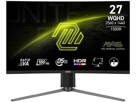 MSI MAG 27CQ6PF VA HDR Curved Gaming Monitor 27" 2560x1440 QHD 180Hz 0.5ms