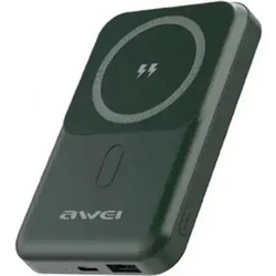 Awei P139K Wireless Magsafe Power Bank 10000mAh με Θύρα USB-A & Θύρα USB-C Green