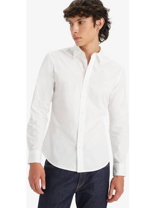Levi's Ανδρικό Πουκάμισο Βαμβακερό Μακρυμάνικο Slim Fit Λευκό 86625-0038