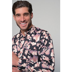Ben Tailor Ανδρικό Πουκάμισο Σχέδια Μακρυμάνικο Slim Fit με Mao Γιακά Ροζ BENT.0881