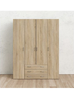 InsideHome Τετράφυλλη Ντουλάπα Ρούχων Space Δρυς 154x49.5x200.4cm 0181.TV12