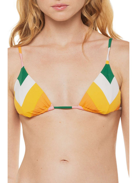 Volcom Along Those Lines Bikini Top Τριγωνάκι Πορτοκαλί Πράσινο O1412401