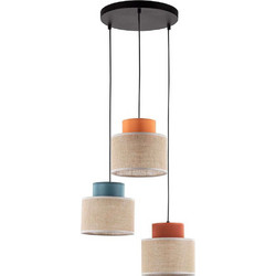 TK Lighting Duo 2759 Κρεμαστό Φωτιστικό Οροφής Τρίφωτο E27 Πολύχρωμο