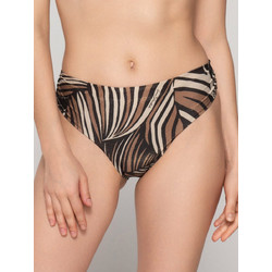 Luna Ψηλόμεσο Bikini Slip Μαύρο Καφέ 94345