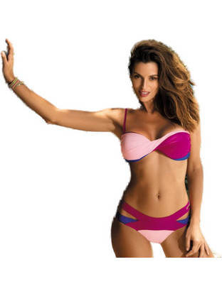 Marko Olimpia Bikini Set Strapless με Ενίσχυση Φούξια Ροζ M-438