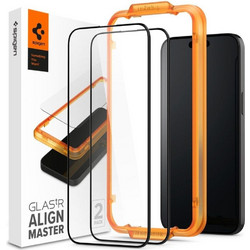 Spigen GLAS.tR Full Face AlignMaster Tempered Glass 2-pack Black (iPhone 15 Pro)