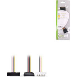 Nedis CCGP73555VA015 Καλώδιο Τροφοδοσίας 15-Pin SATA Male to 4-Pin Molex Female & 15-Pin SATA III 0.15m Multicolor