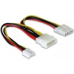 DeLOCK 82111 Καλώδιο Τροφοδοσίας 4-Pin Molex Male to 4-Pin Floppy & 4-Pin Molex Female 0.2m Multicolor