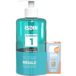 Isdin Acniben Mattifing Cleansing Gel 400ml + Facial Sunscreen SPF50 10ml