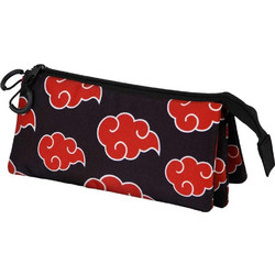 Karactermania Naruto Shippuden Akatsuki Κασετίνα με 3 Θήκες Μαύρη Κόκκινη 06741