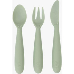 Ezpz Happy Utensils Σετ Παιδικά Μαχαιροπίρουνα Σιλικόνης 24m+ Sage 3τμχ
