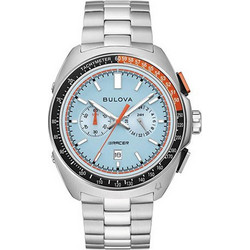 Bulova Racer Ανδρικό Ρολόι Χρονογράφος Αυτόματο με Ασημί Μεταλλικό Μπρασελέ 98B432