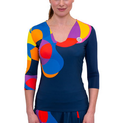 Bidi Badu Twiggy V-Neck Longsleeve Γυναικείο Αθλητικό T-Shirt Navy Μπλε W1330005-DBLMX