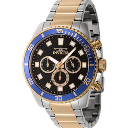 Invicta Pro Diver Ανδρικό Ρολόι Χρονογράφος με Ασημί Χρυσό Μεταλλικό Μπρασελέ 46059