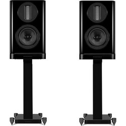 Wharfedale Aura 1 Ζεύγος με Βάσεις Ηχείων Hi-Fi Βιβλιοθήκης 100W 2 Δρόμων High Gloss Black