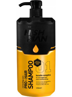 Nishman Pro 01 Keratin Complex Σαμπουάν Κερατίνης για Επανόρθωση για Ταλαιπωρημένα Μαλλιά 1.25lt