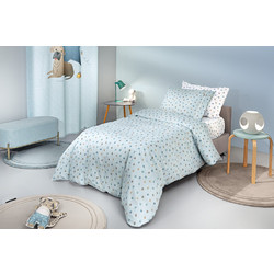 Guy Laroche Σετ Παιδικά Σεντόνια Μονά Βαμβακερά 165x250 Paw Light Blue