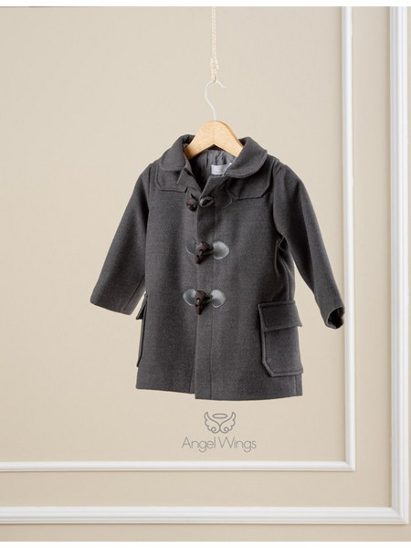 Angel Wings Montgomery Βαπτιστικό Παλτό για Αγόρι 1τμχ AW-JA-040 Ανθρακί