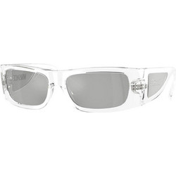 Versace VE4482 148 Ανδρικά Γυαλιά Ηλίου Ορθογώνια Κοκάλινα Διαφανή με Γκρι Φακό