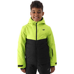 4F Αθλητικό Παιδικό Μπουφάν Χειμωνιάτικο Softshell Lime Μαύρο 4FJWAW24TTJAM535-45S