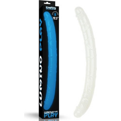 Lovetoy Lumino Play Glow In The Dark Double Blue Light Διπλό Dildo 47cm Clear
