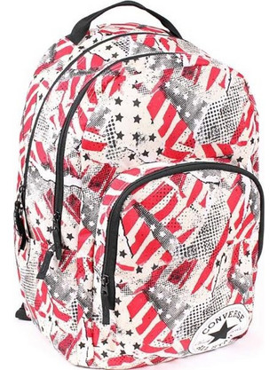 Converse All In Americana Glitch Print Σχολική Τσάντα Πλάτης Γυμνασίου - Λυκείου Λευκή Κόκκινη 213082