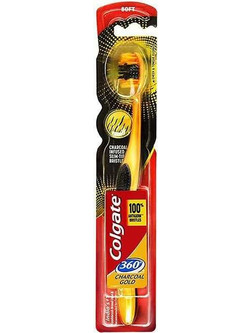 Colgate Double Action Gold Charcoal Medium Oδοντόβουρτσα Χρυσή