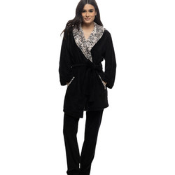 Galaxy Γυναικεία Ρόμπα Χειμωνιάτικη Fleece Μαύρη 854-24