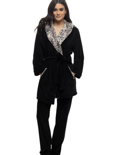 Galaxy Γυναικεία Ρόμπα Χειμωνιάτικη Fleece Μαύρη 854-24
