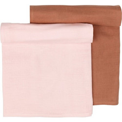 Nattou Susie & Bonnie Πάνες Αγκαλιάς από Μουσελίνα Ροζ Καφέ 120x120cm 2τμχ