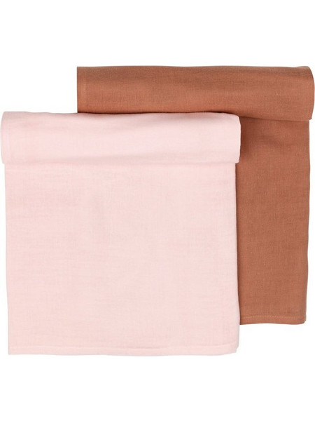 Nattou Susie & Bonnie Πάνες Αγκαλιάς από Μουσελίνα Ροζ Καφέ 120x120cm 2τμχ