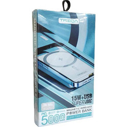 Treqa TR-966 Wireless Magsafe Power Bank 5000mAh 15W με Θύρα USB-A Quick Charge 3.0 & Power Delivery Black